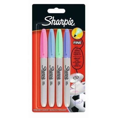 Sharpie Assorted Fine Pastel - 4 Pack-Fibre & Felt Tips-Brush and Canvas
