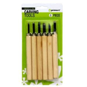Prime Art Wood Carving Set - 6pcs-Lino / Pottery / Wood-Brush and Canvas