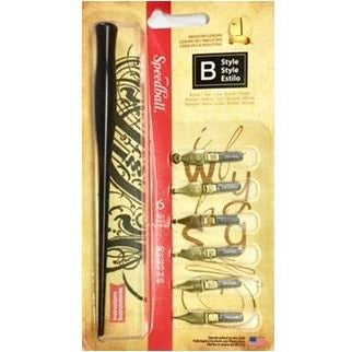 Speedball Style B - 6 Nibs-Calligraphy-Brush and Canvas