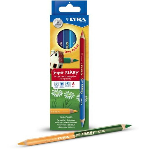 Lyra Super Ferby Duo 6 Pack-Colour Pencils-Brush and Canvas