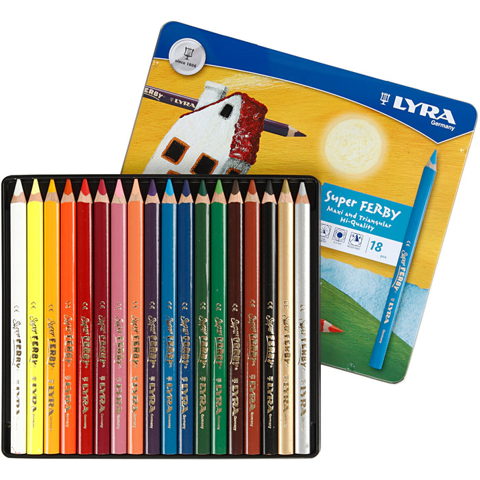 LYRA Super Ferby Maxi Pencils 18pc Metal Tin