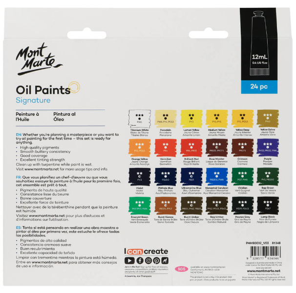 MONT MARTE Oil Paint Sets