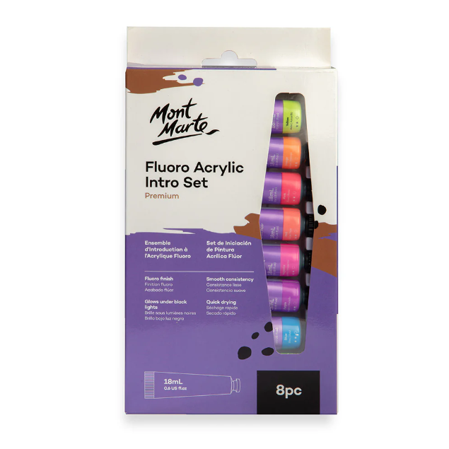 MONT MARTE Fluoro Acrylic Paint Introductory Set