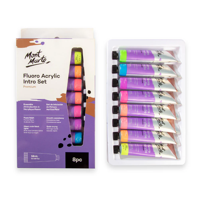 MONT MARTE Fluoro Acrylic Paint Introductory Set