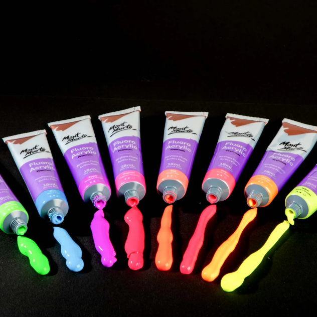 MONT MARTE Fluoro Acrylic Paint Introductory Set