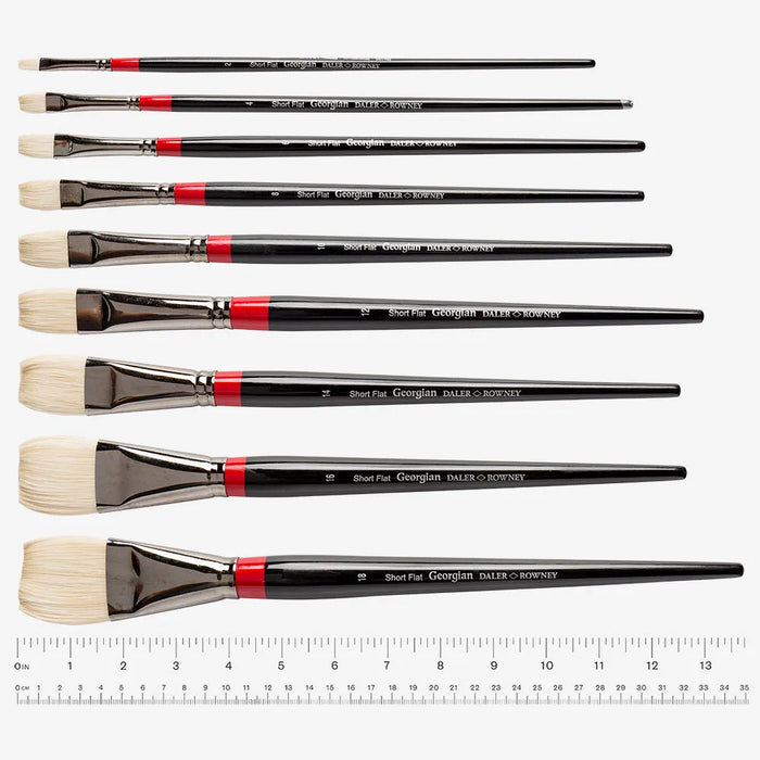 DALER-ROWNEY Georgian Brushes - Bristle Short Flat