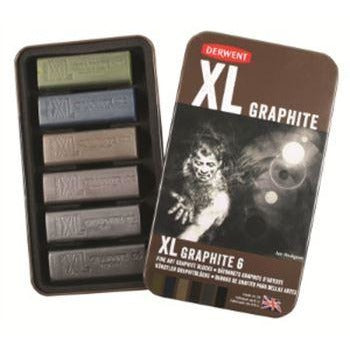 Derwent XL Graphite Tin of 6-Graphite Pencils-Brush and Canvas