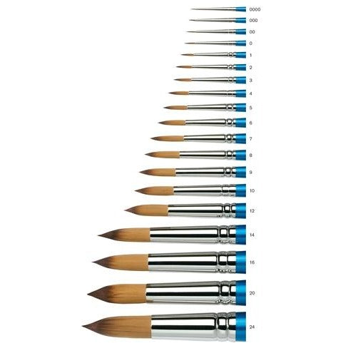 Cotman Synthetic Series 111 Round-Watercolour Brushes-Brush and Canvas