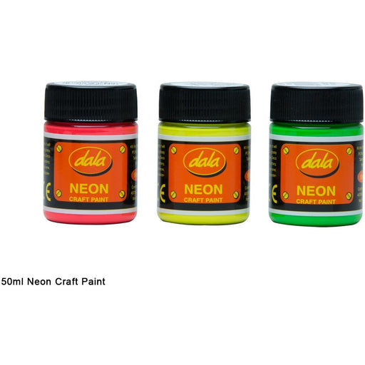 Dala Neon Craft Paint 50ml-Craft Paints-Brush and Canvas