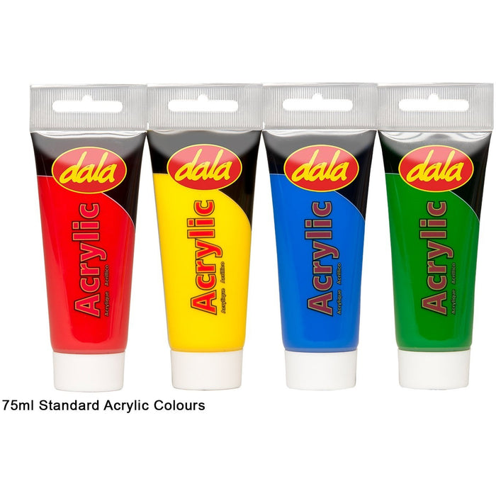 Dala Acrylic Colours 75ml-Acrylic Colour-Brush and Canvas