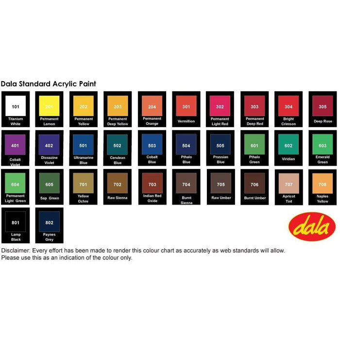 Dala Acrylic Colours 500ml-Acrylic Colour-Brush and Canvas