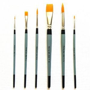 Prime Art 365 Golden Taklon Flat Brushes-Mixed Media Brushes-Brush and Canvas