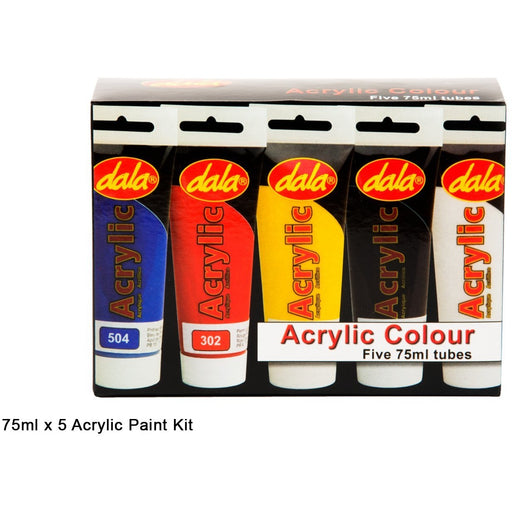 Dala Acrylic Starter Pack 5 x 75ml-Starter Kits & Sets-Brush and Canvas