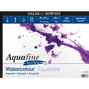 Daler-Rowney Aquafine Watercolour Pad Cold Pressed Texture 300gsm-Watercolour Pads-Brush and Canvas
