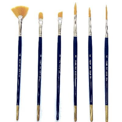 Prime Art Round Gold Brushes-Mixed Media Brushes-Brush and Canvas