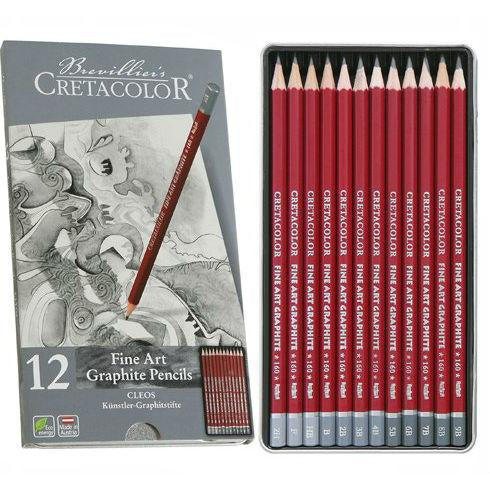 CRETACOLOR Fine Art Graphite Pencils (Cleos) 12 Pc Set