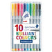 Staedtler Triplus Plastic Box Set of 10-Fineliners-Brush and Canvas