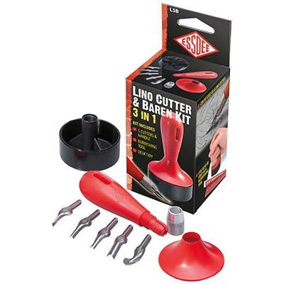 Esdee 3-in-1 Lino Cutting Baren Tool Kit-Lino / Pottery / Wood-Brush and Canvas