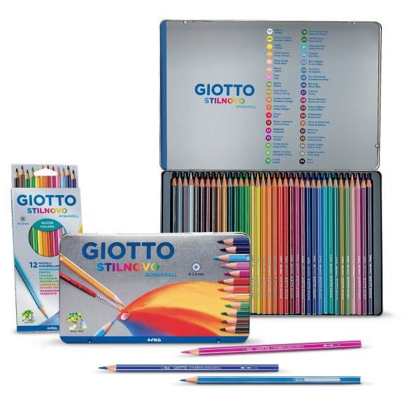 Giotto Stilnovo Acquarell Water Coloured Pencils-Watercolour Pencils-Brush and Canvas