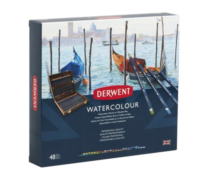 DERWENT Watercolour Wooden Box Set 48pc