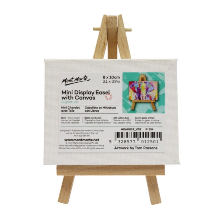 MONT MARTE Mini Display Easel with Canvas 8 x 10cm