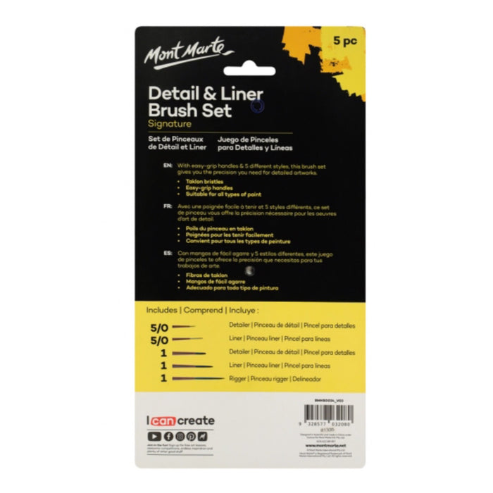 MONT MARTE Signature Detail & Liner Brush Set 5pc