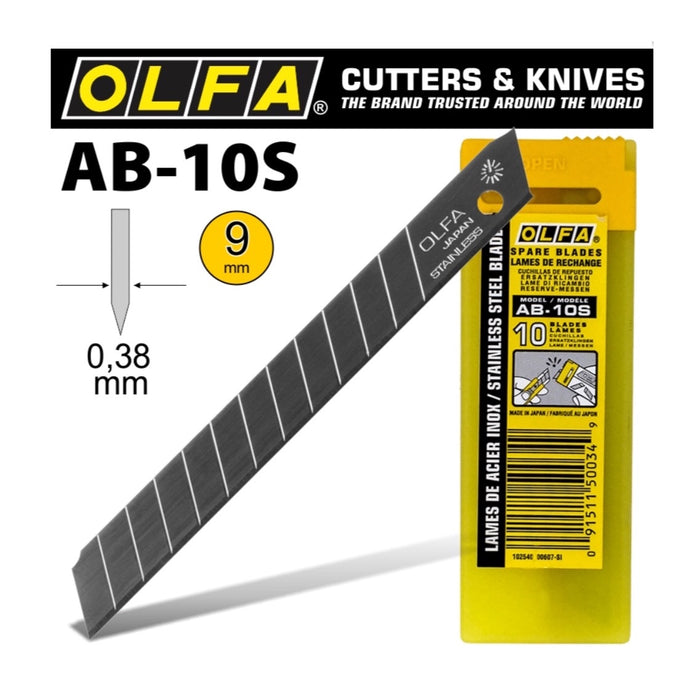 OLFA Blades Stainless Steel AB10S 10/PACK 9MM