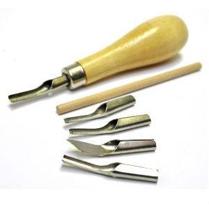 Prime Art Lino Cutting Tools Set of 5 blades-Lino / Pottery / Wood-Brush and Canvas