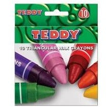 Teddy Triangular Wax Crayons 10 Piece-DRAWING & COLOURING-Brush and Canvas